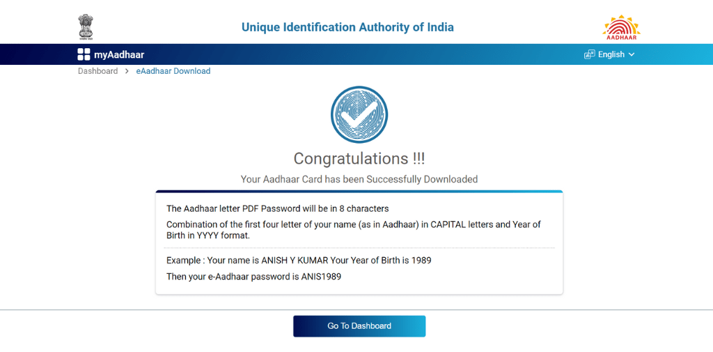 Download masked Aadhaar card
