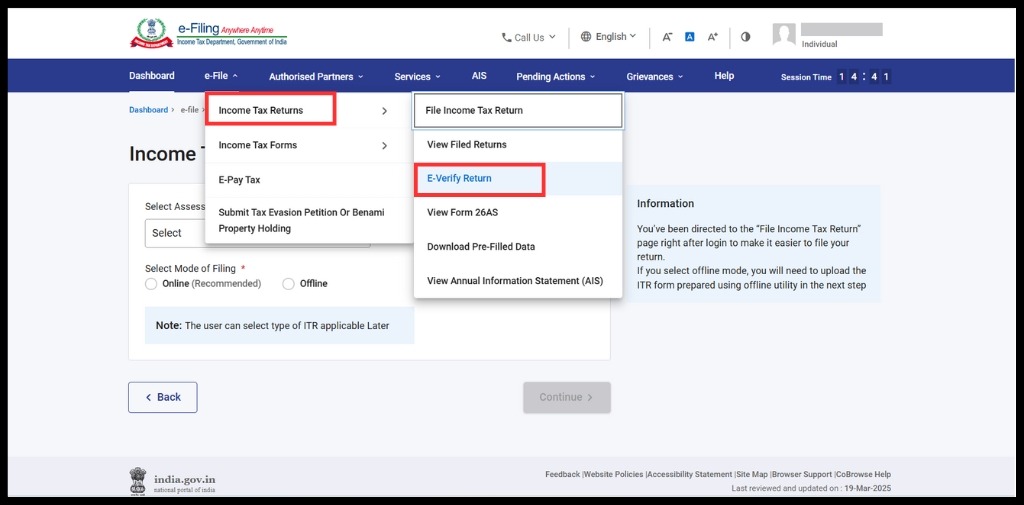 e-File and Income Tax Return 