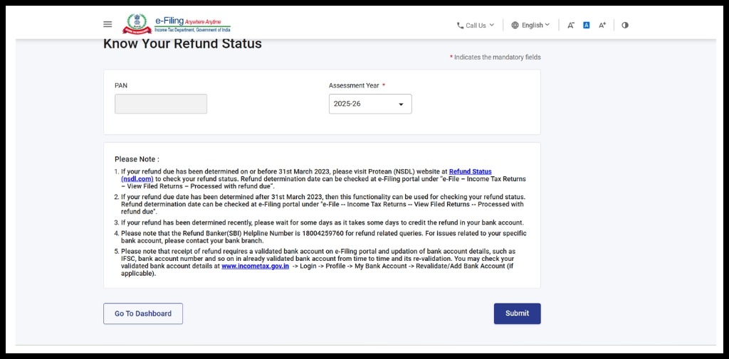 Track refund status