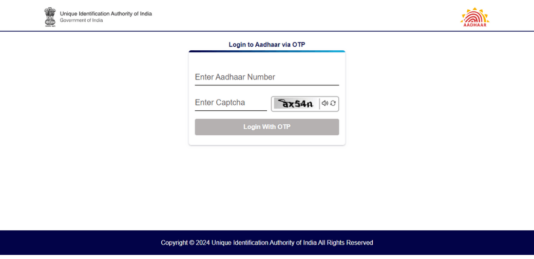 Login to Aadhaar via OTP