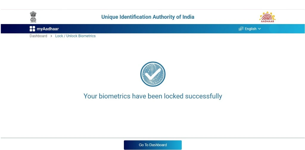 Aadhaar Biometric has been locked
