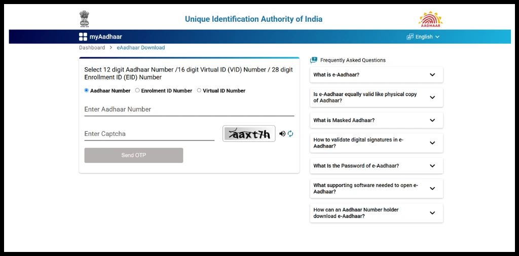 Fill Aadhaar Details