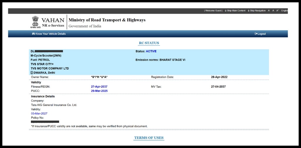 Get Vehicle insurance details