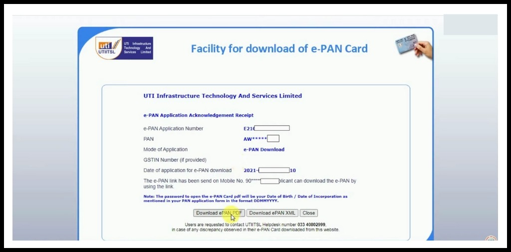 Download the e-pan card